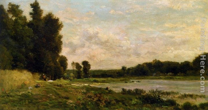 Charles-Francois Daubigny Washerwoman by the River